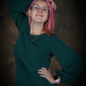 Green Forest Dress with puffer long sleeve from Shein